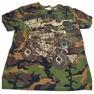 Monster Jam Camo Short Sleeve T-Shirt 100% Cotton‎ Men's Large